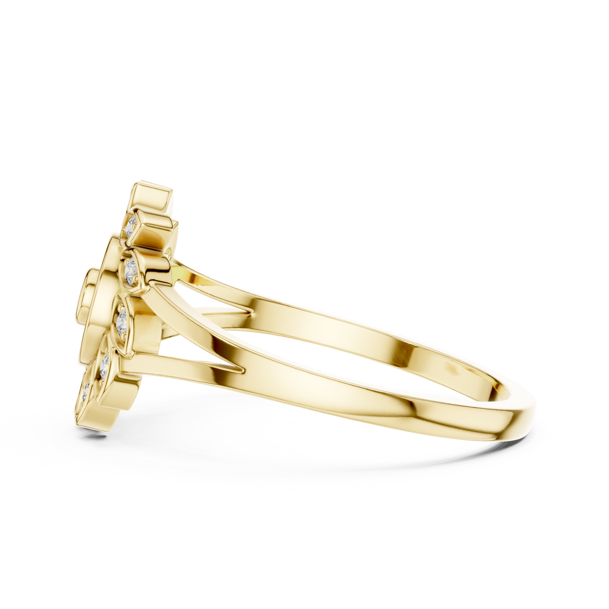 Aurelia Bloom Lab Grown Diamond Floral Ring for Women | Real Gold & Silver