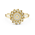 Aurelia Bloom Lab Grown Diamond Floral Ring for Women | Real Gold & Silver