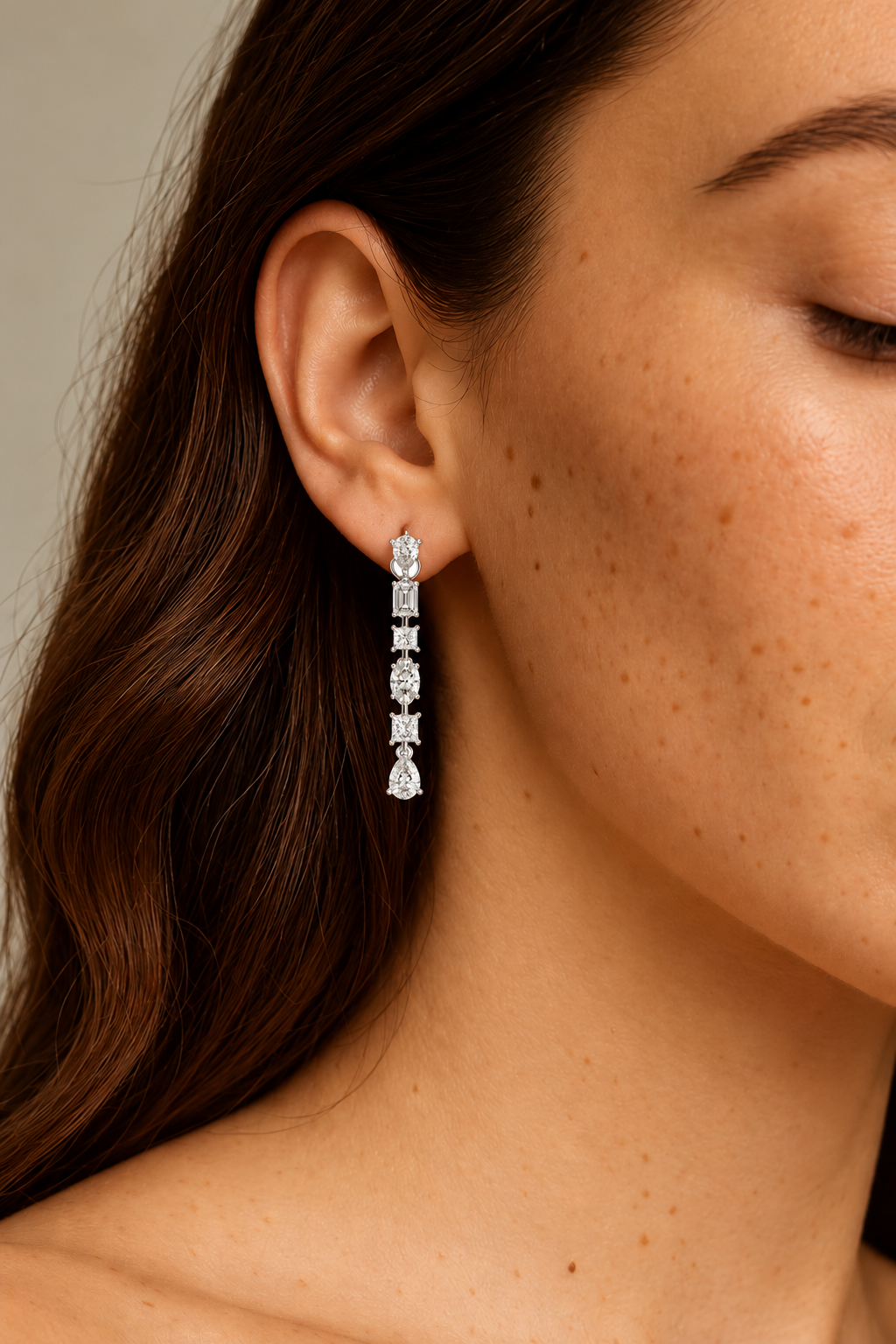 Seraphina Geometric Lab Grown Diamond Drop Earrings