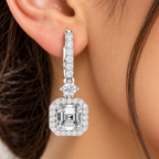 Avelisse Cushion Cut Lab Grown Diamond Drop Earrings