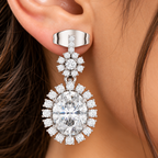 Funkelnde Diamant-Gold-Creolen | Ohrringe mit Blumenmuster