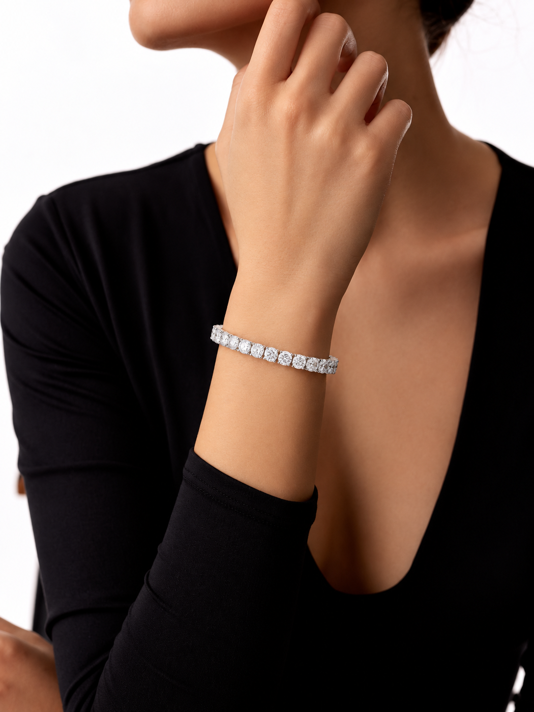 Rondelle Classic Round Lab Grown Diamond Tennis Bracelet