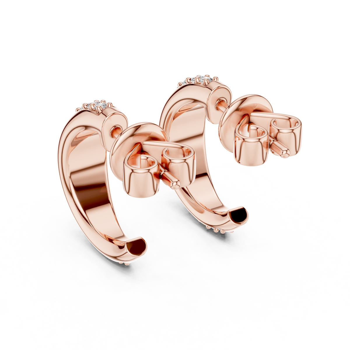 Valerisse Pavé Curve Lab Grown Diamond Hoop Earrings