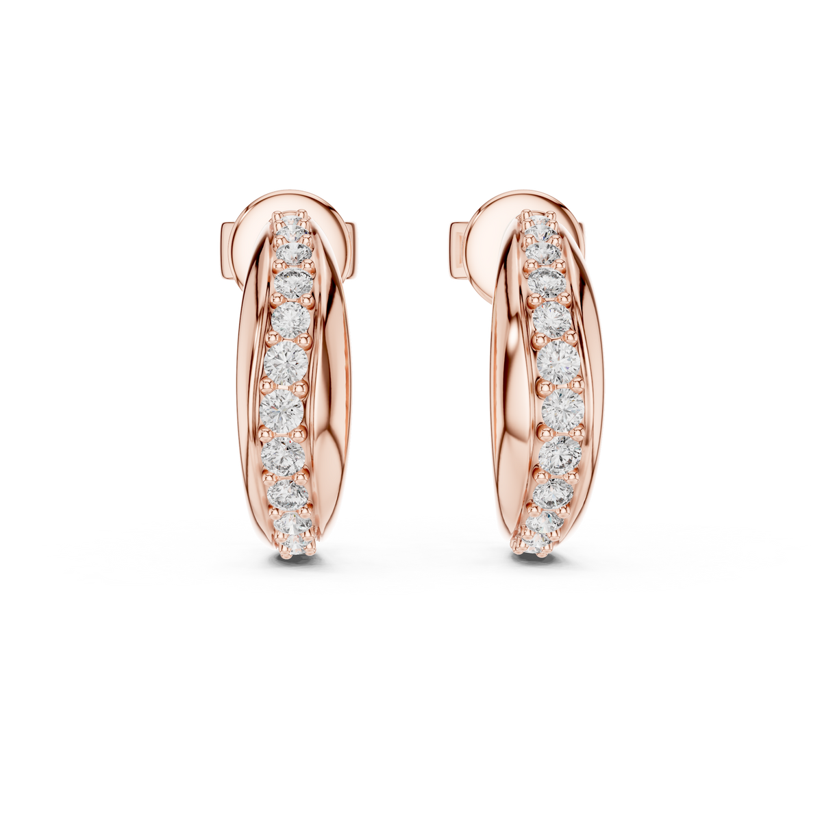 Valerisse Pavé Curve Lab Grown Diamond Hoop Earrings