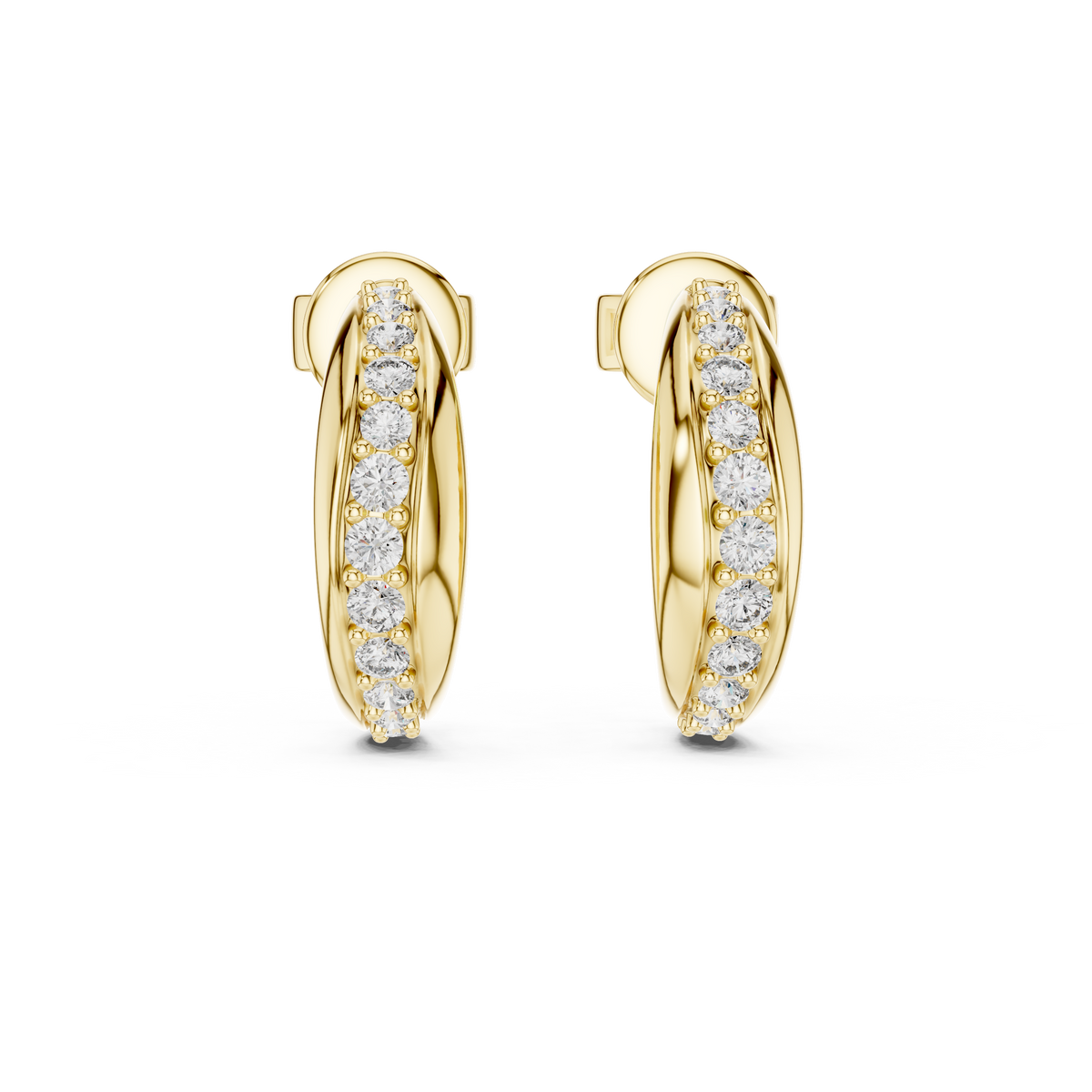 Valerisse Pavé Curve Lab Grown Diamond Hoop Earrings