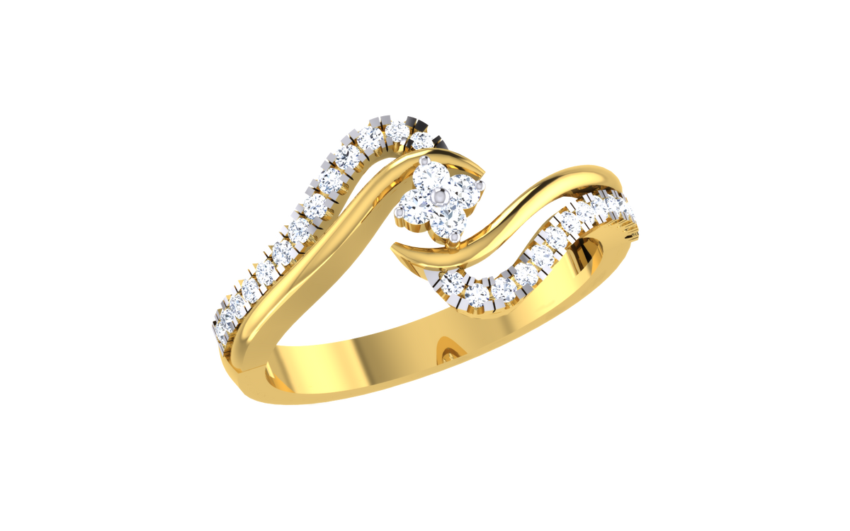 Nerivelle Wave Lab Grown Diamond Ring in Real Gold