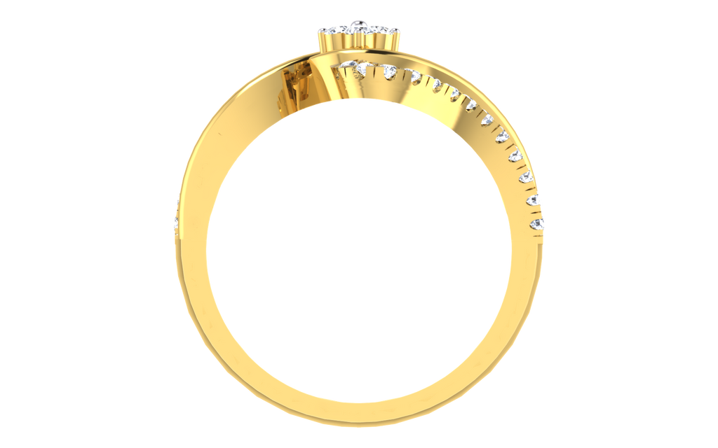 Nerivelle Wave Lab Grown Diamond Ring in Real Gold