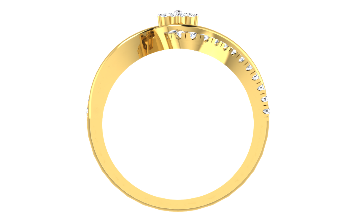 Nerivelle Wave Lab Grown Diamond Ring in Real Gold