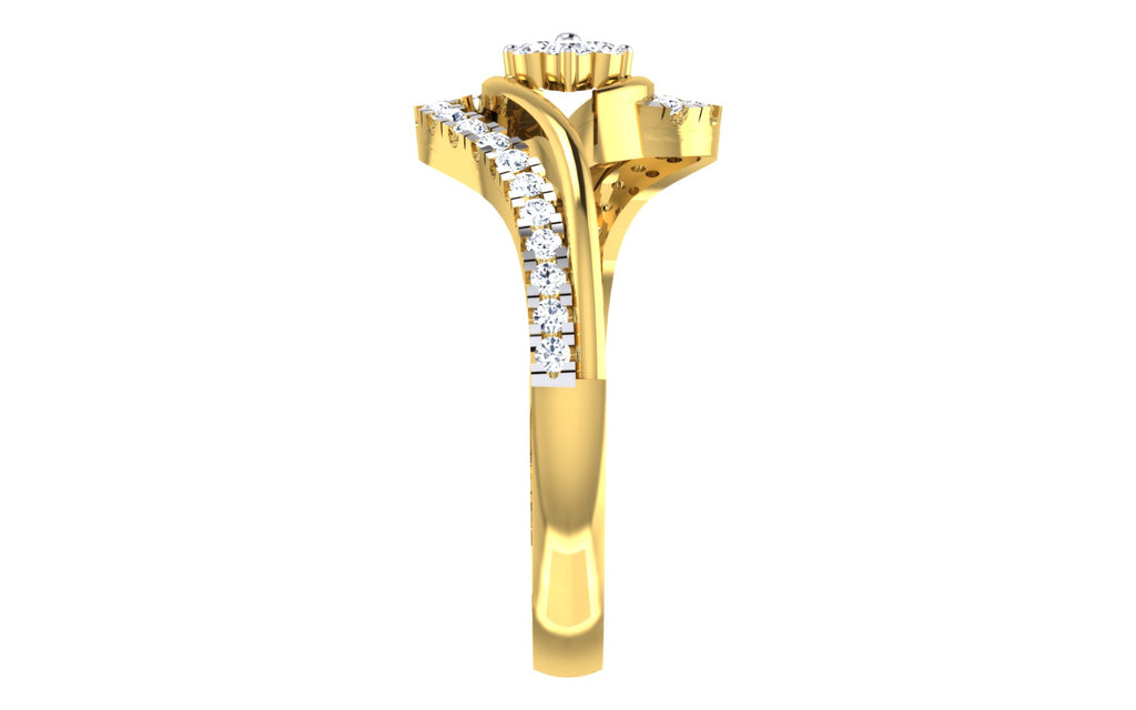 Nerivelle Wave Lab Grown Diamond Ring in Real Gold