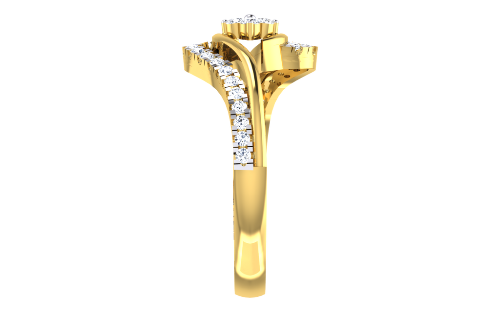 Nerivelle Wave Lab Grown Diamond Ring in Real Gold