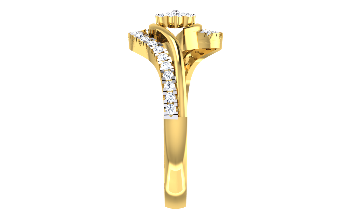 Nerivelle Wave Lab Grown Diamond Ring in Real Gold
