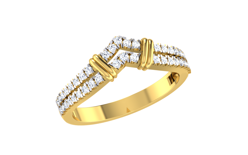 Veyra Chevron Lab Grown Diamond Band Ring