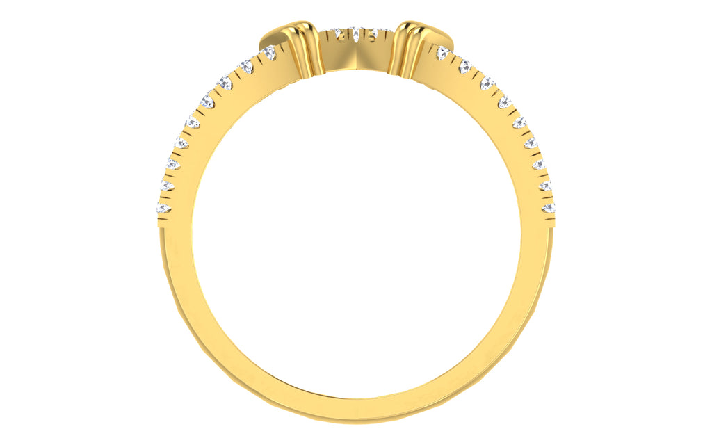 Veyra Chevron Lab Grown Diamond Band Ring