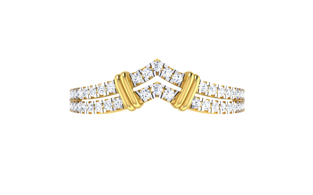 Veyra Chevron Lab Grown Diamond Band Ring