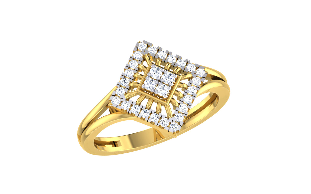 Square Lattice Lab Grown Diamond Ring