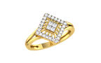 Square Lattice Lab Grown Diamond Ring