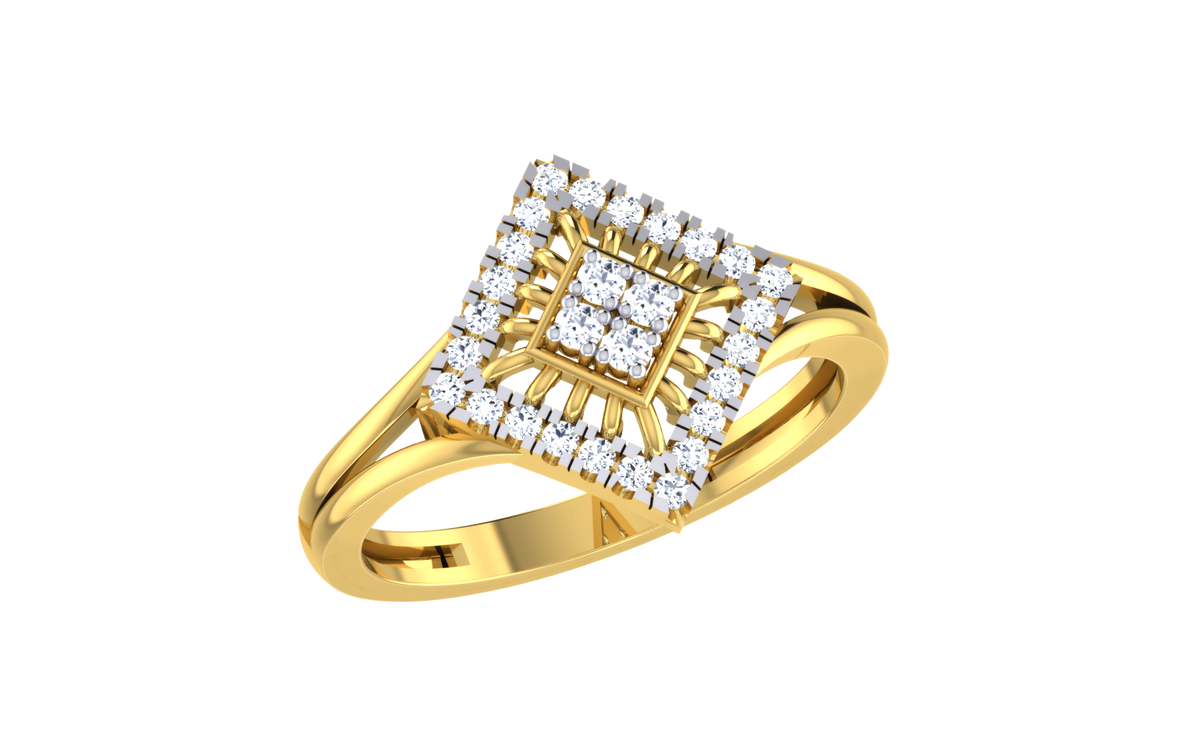 Square Lattice Lab Grown Diamond Ring