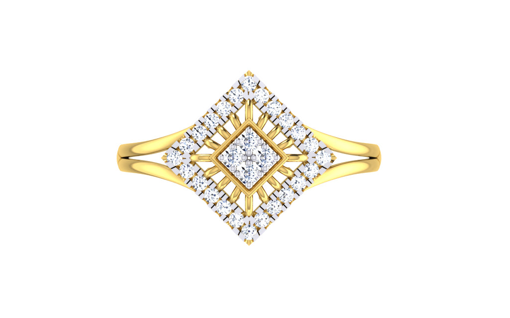 Square Lattice Lab Grown Diamond Ring