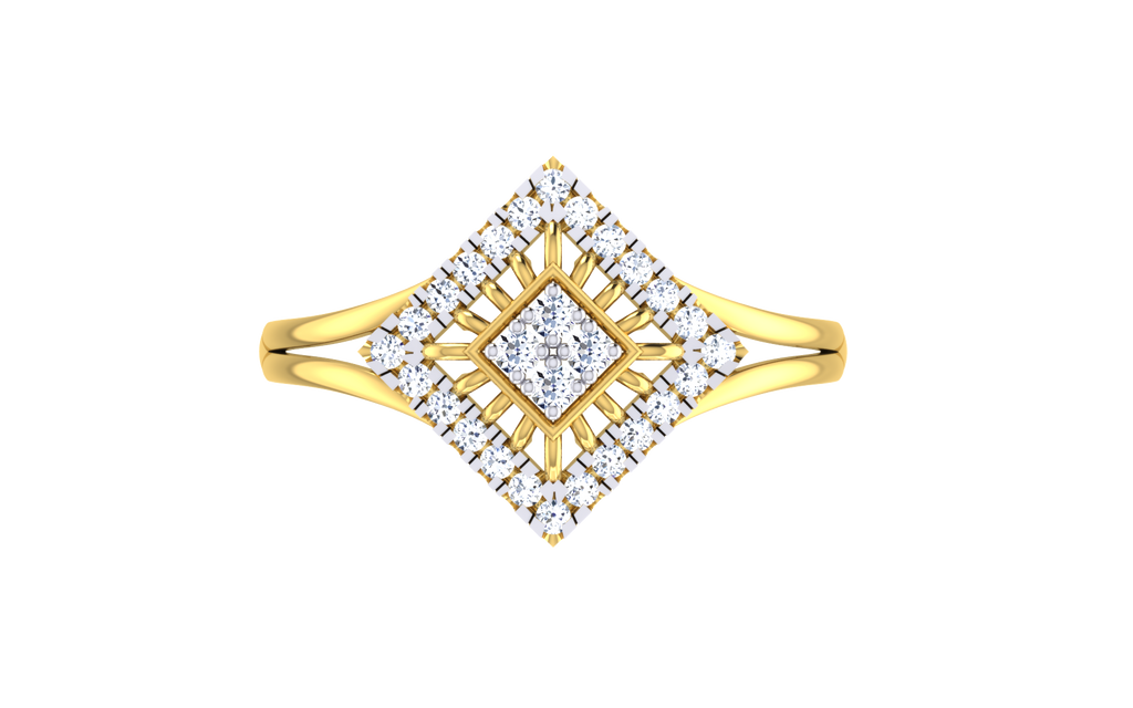 Square Lattice Lab Grown Diamond Ring