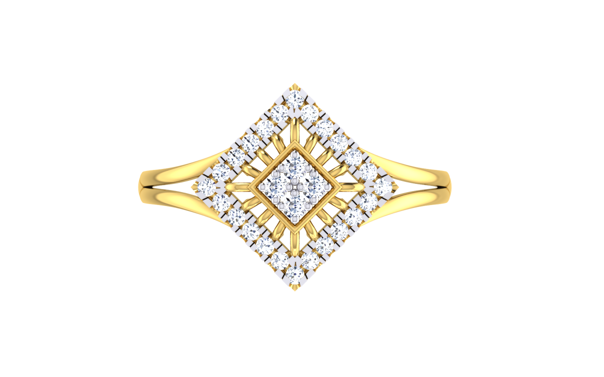 Square Lattice Lab Grown Diamond Ring