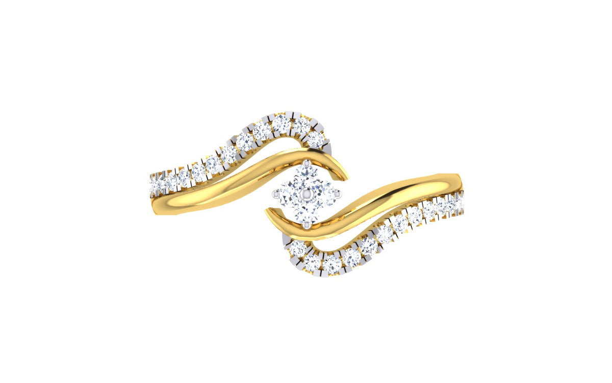 Nerivelle Wave Lab Grown Diamond Ring in Real Gold