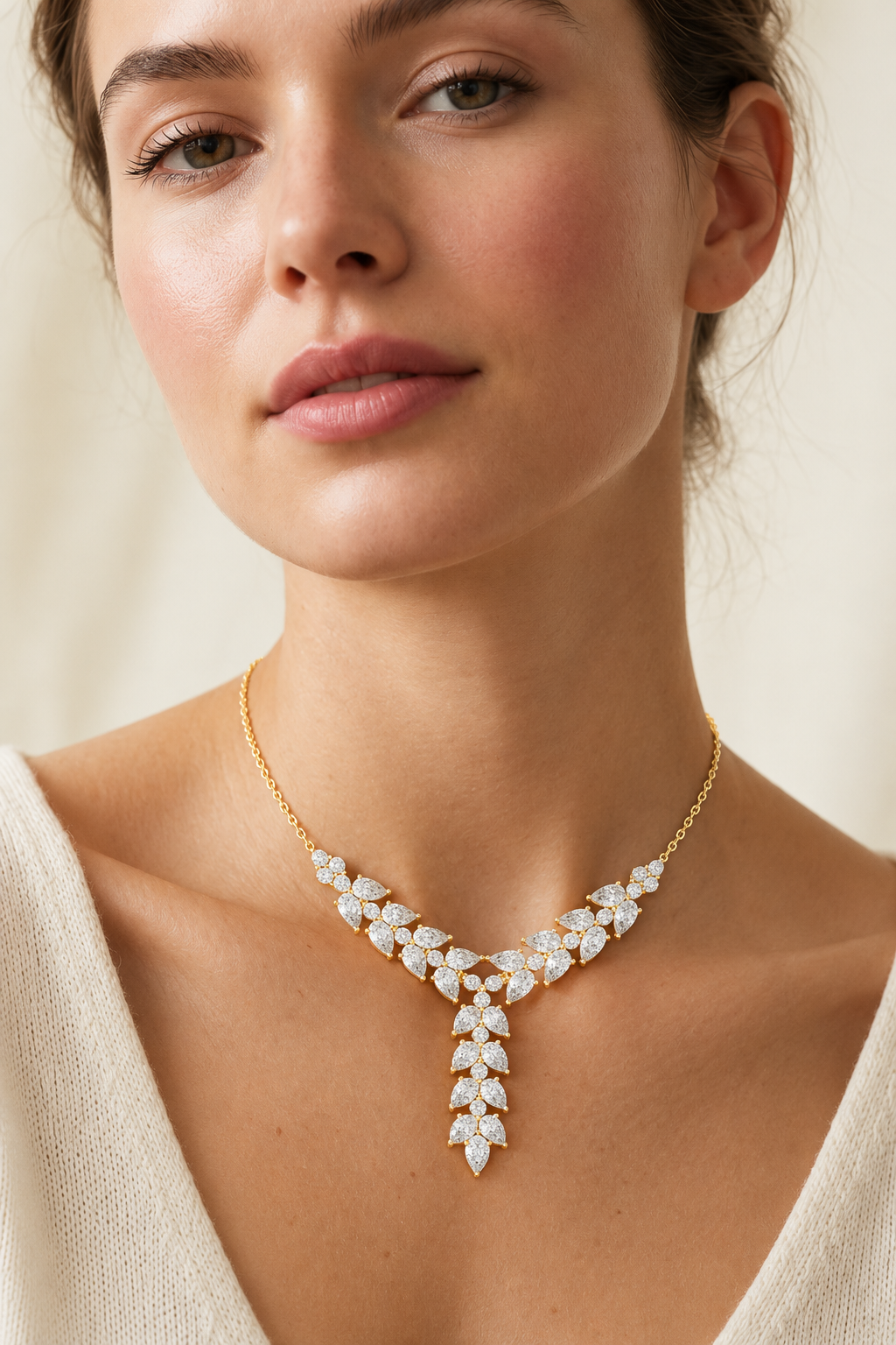 Seraphina Pear Cluster Lab Grown Diamond Y-Necklace