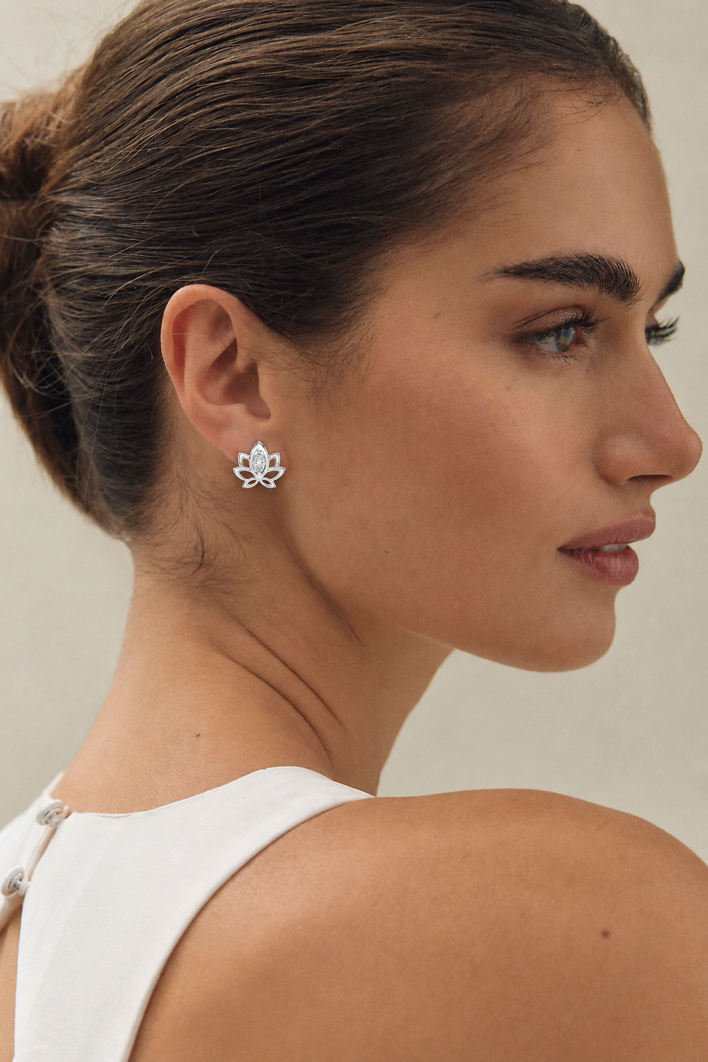 Padmelle Open Lotus Marquise Solitaire Lab Grown Diamond Earrings