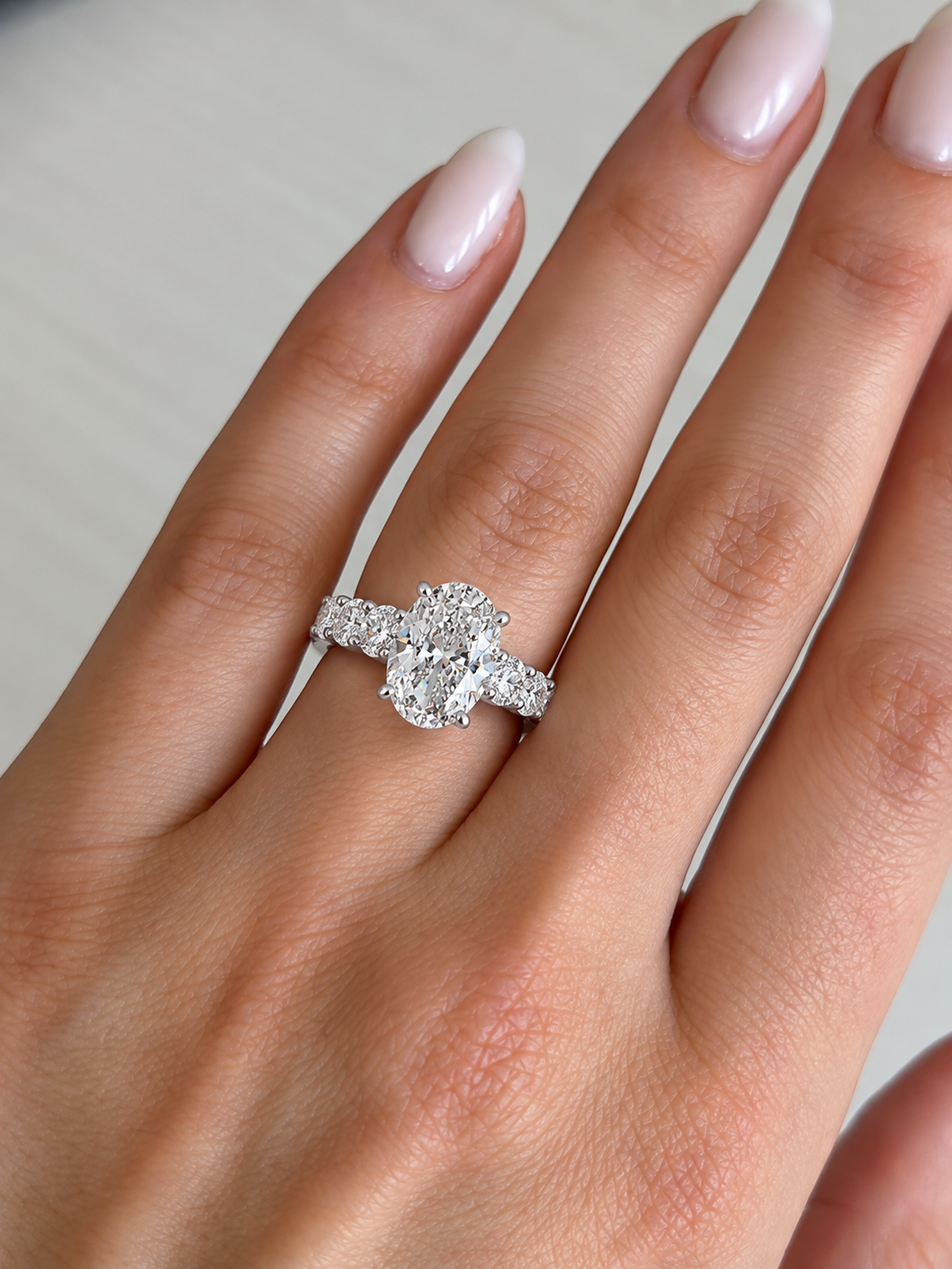 Celestria Three-Stone Lab Grown Diamond Engagement Ring.