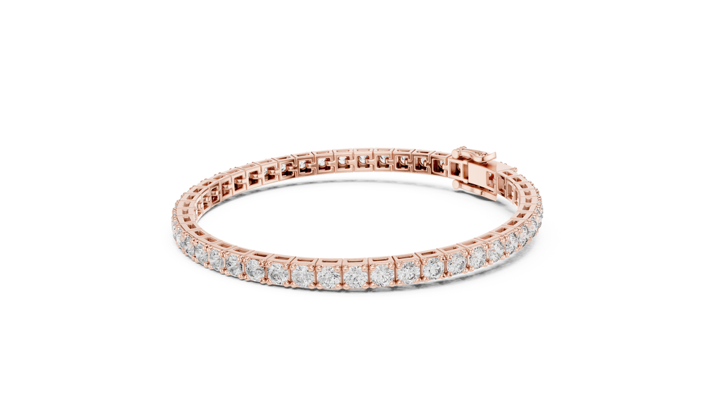 Gridelle Square Box Link Round Lab Grown Diamond Tennis Bracelet
