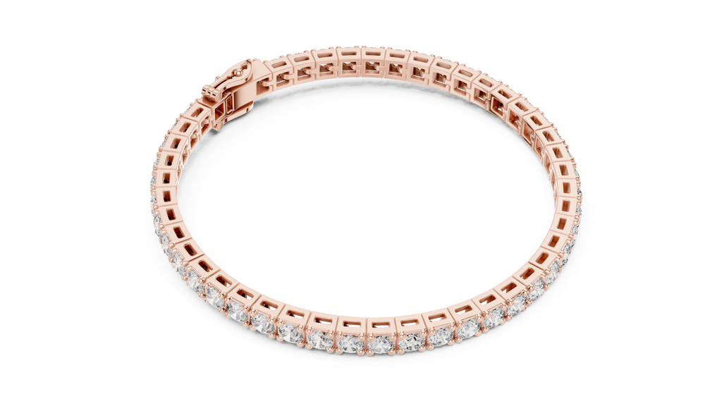 Gridelle Square Box Link Round Lab Grown Diamond Tennis Bracelet