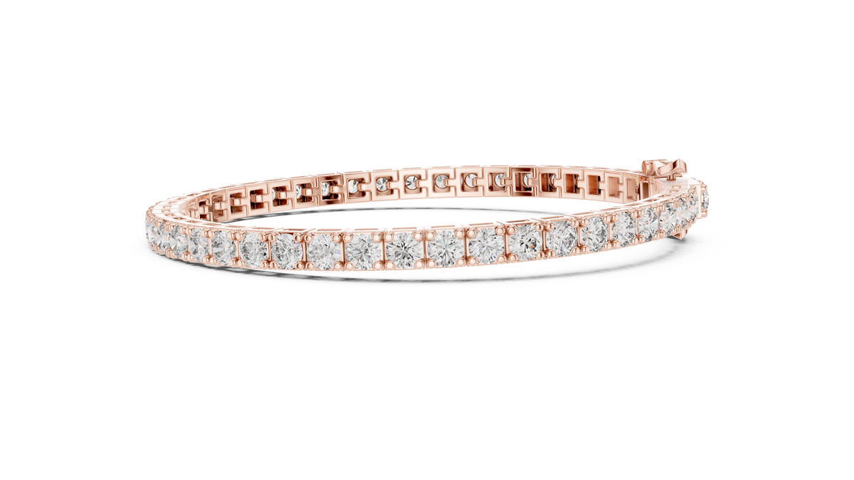 Gridelle Square Box Link Round Lab Grown Diamond Tennis Bracelet
