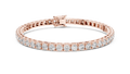 Gridelle Square Box Link Round Lab Grown Diamond Tennis Bracelet