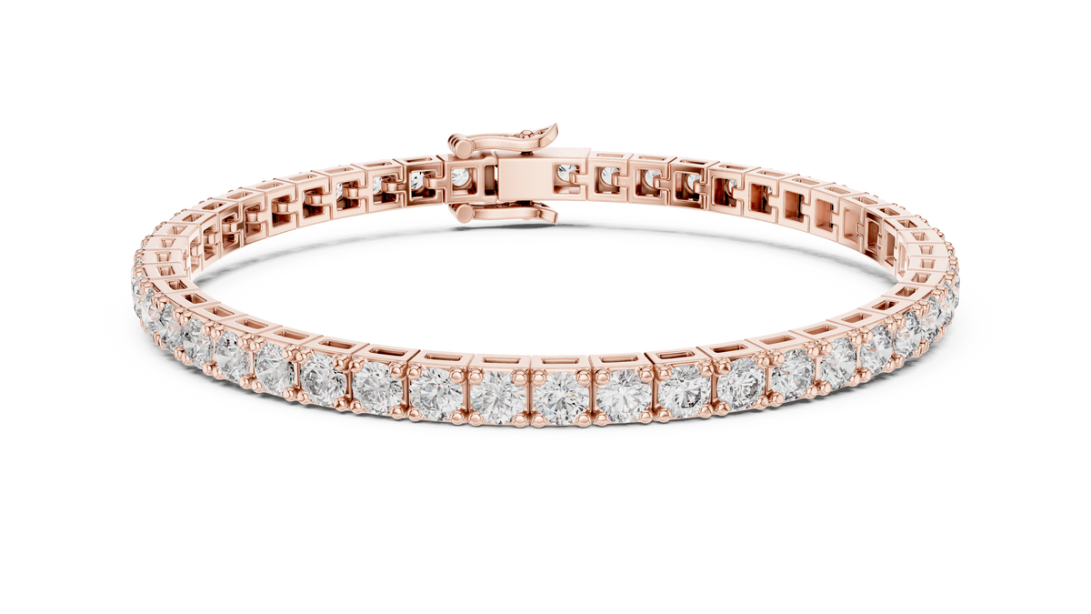 Gridelle Square Box Link Round Lab Grown Diamond Tennis Bracelet