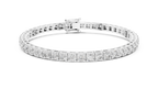 Gridelle Square Box Link Round Lab Grown Diamond Tennis Bracelet