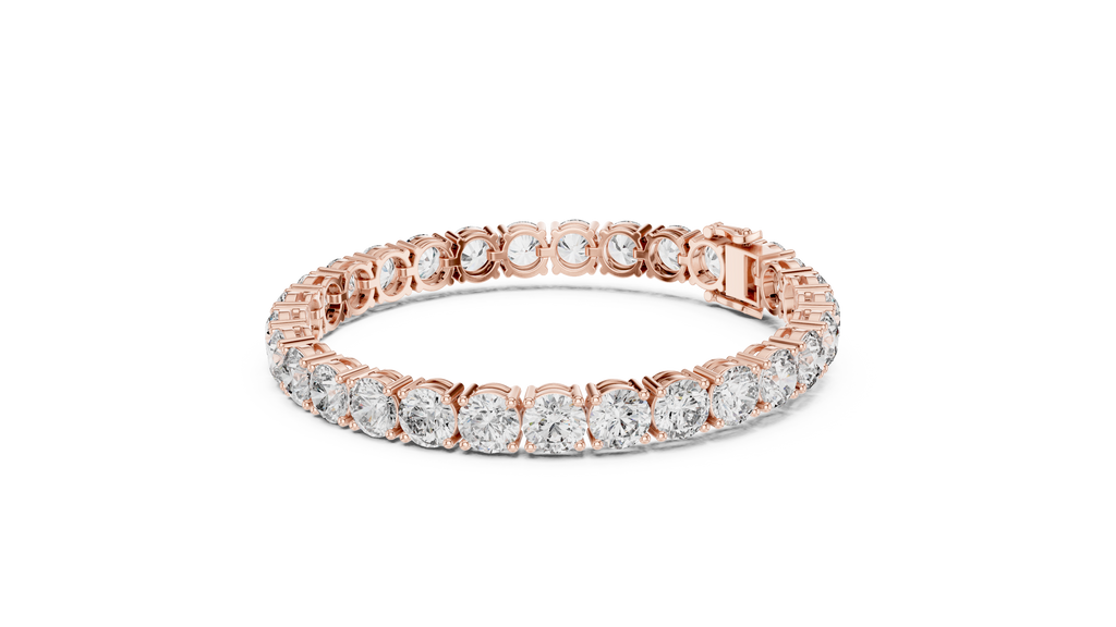 Grandelle Large Round Lab Grown Diamond Statement Tennis Bracelet