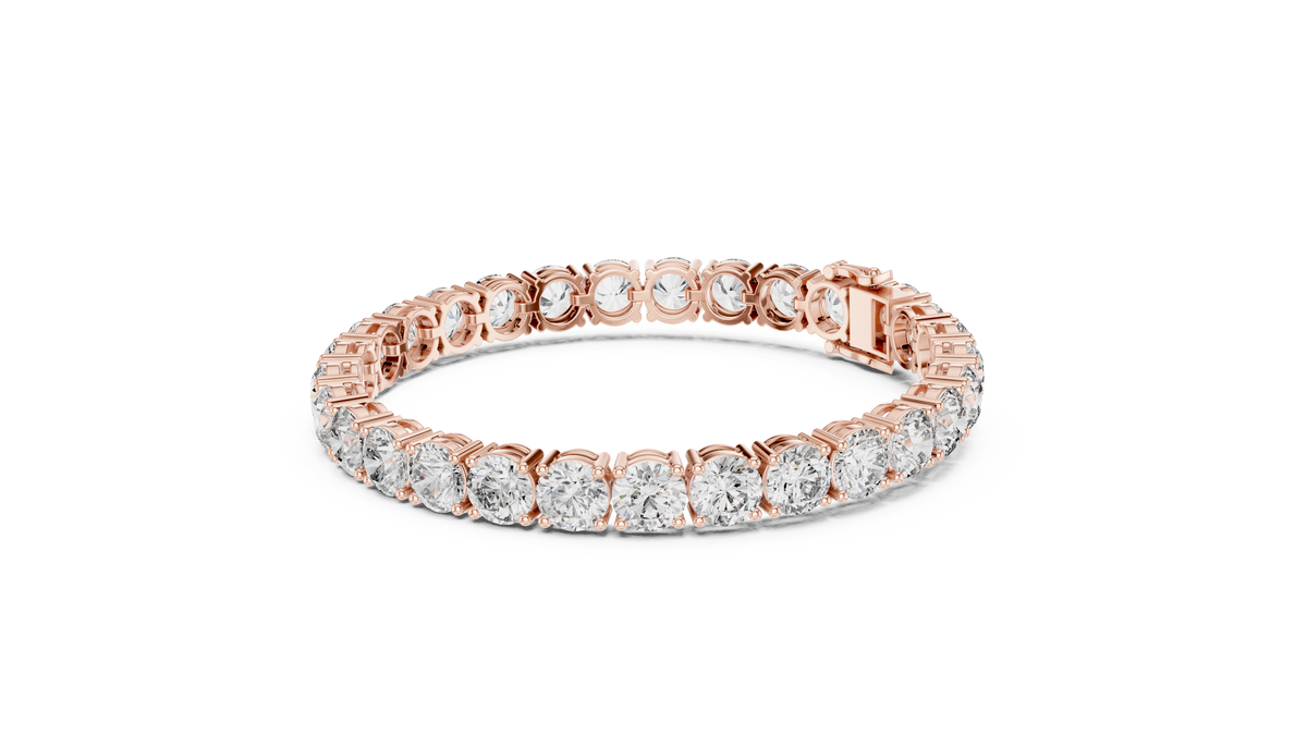 Grandelle Large Round Lab Grown Diamond Statement Tennis Bracelet
