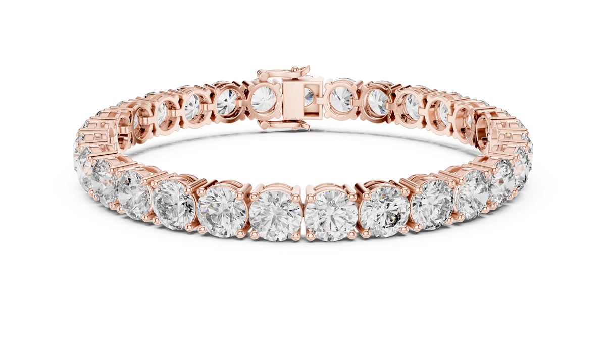 Grandelle Large Round Lab Grown Diamond Statement Tennis Bracelet