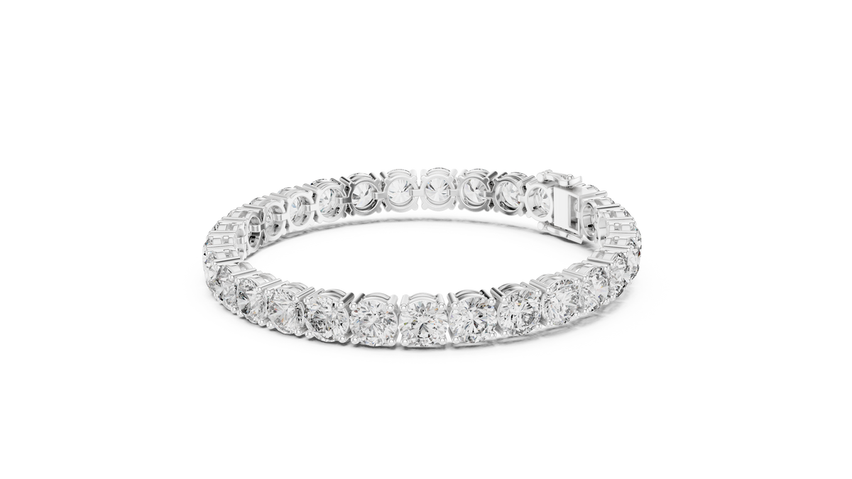 Grandelle Large Round Lab Grown Diamond Statement Tennis Bracelet