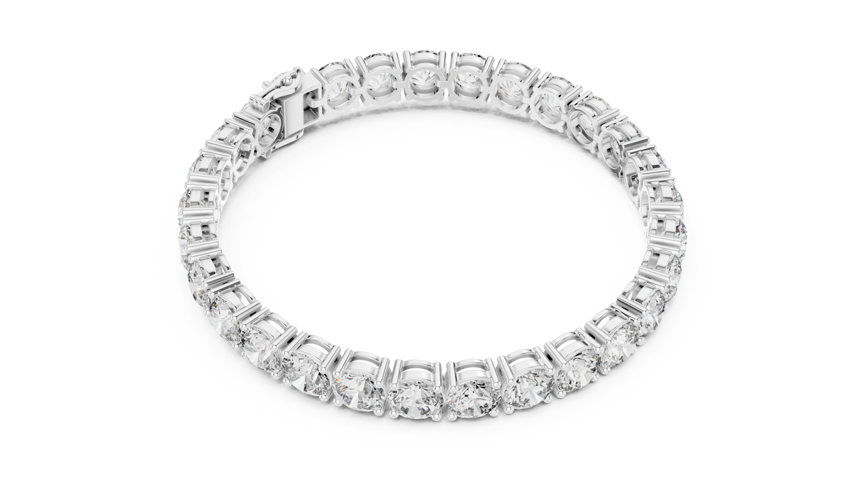 Grandelle Large Round Lab Grown Diamond Statement Tennis Bracelet