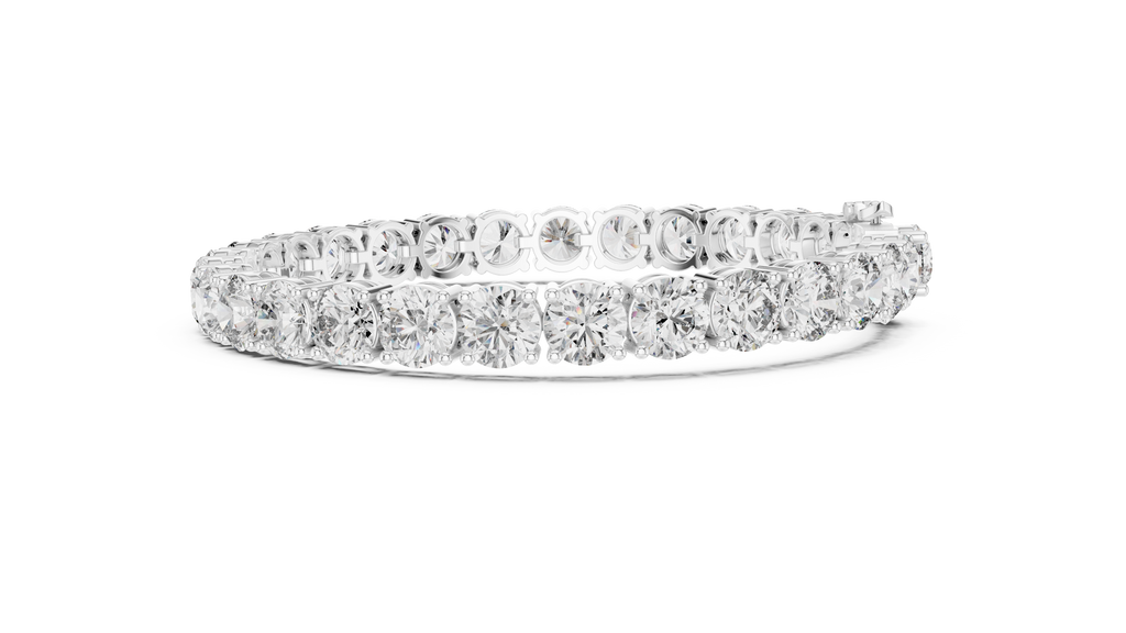Grandelle Large Round Lab Grown Diamond Statement Tennis Bracelet
