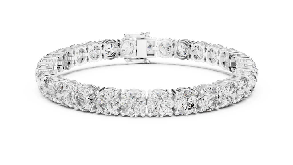 Grandelle Large Round Lab Grown Diamond Statement Tennis Bracelet