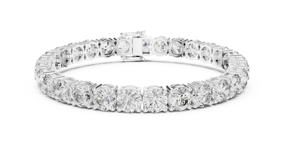 Grandelle Large Round Lab Grown Diamond Statement Tennis Bracelet