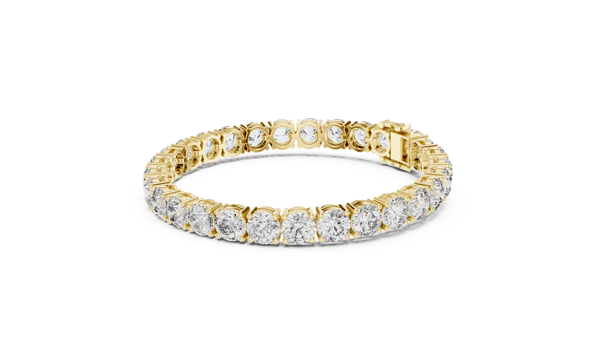 Grandelle Large Round Lab Grown Diamond Statement Tennis Bracelet