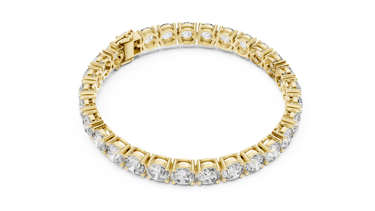 Grandelle Large Round Lab Grown Diamond Statement Tennis Bracelet