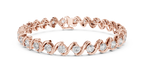 Wavelara Wave Ribbon Round Lab Grown Diamond Tennis Bracelet