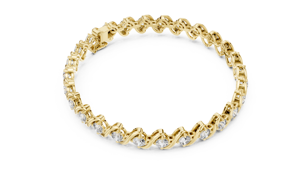 Wavelara Wave Ribbon Round Lab Grown Diamond Tennis Bracelet