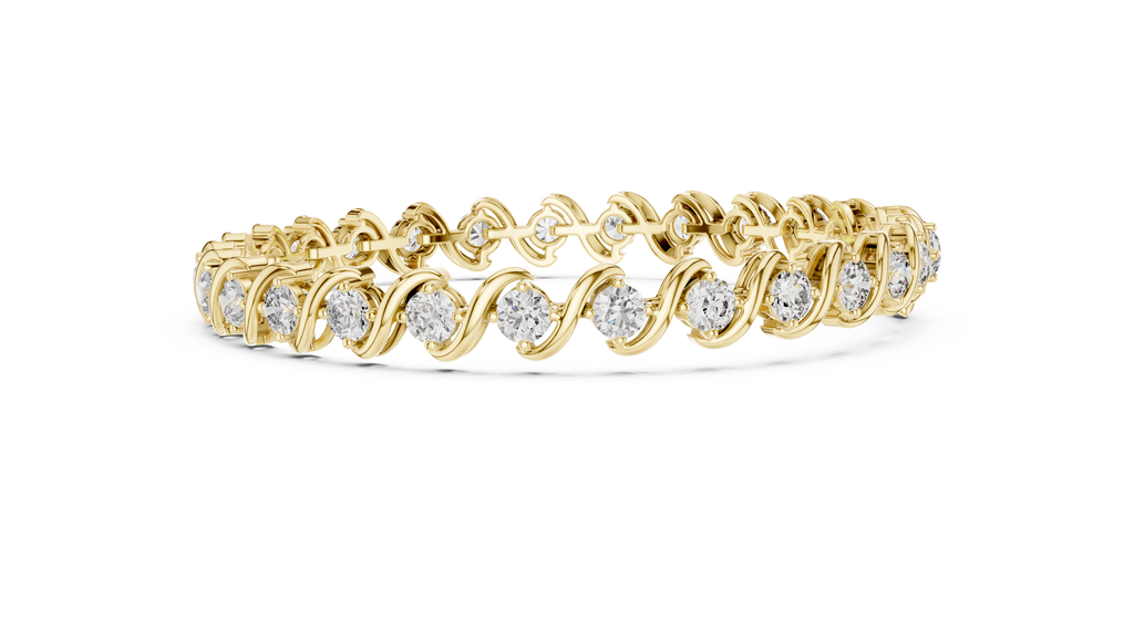 Wavelara Wave Ribbon Round Lab Grown Diamond Tennis Bracelet