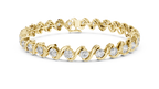 Wavelara Wave Ribbon Round Lab Grown Diamond Tennis Bracelet
