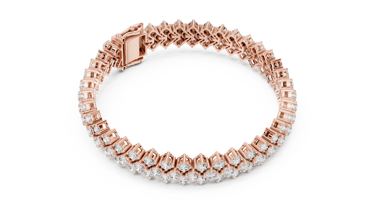 Tresora Three-Row Round Lab Grown Diamond Statement Bracelet