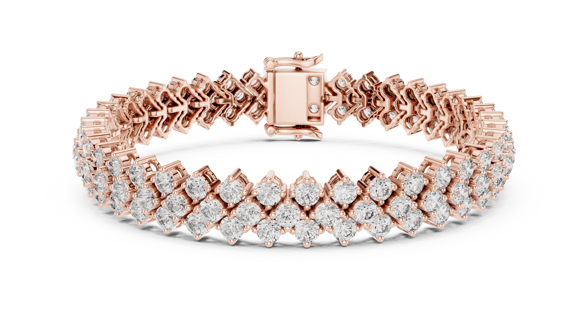Tresora Three-Row Round Lab Grown Diamond Statement Bracelet